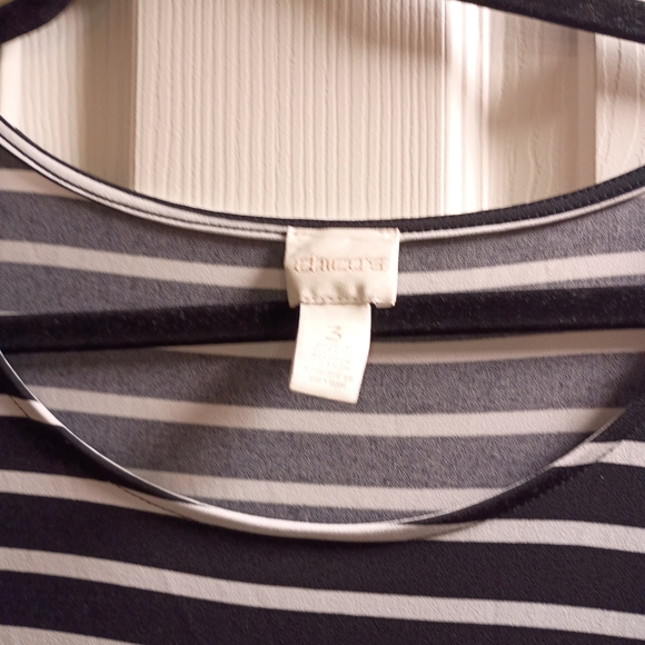 Chico's Tops - Chico's Black and Gray Striped Top